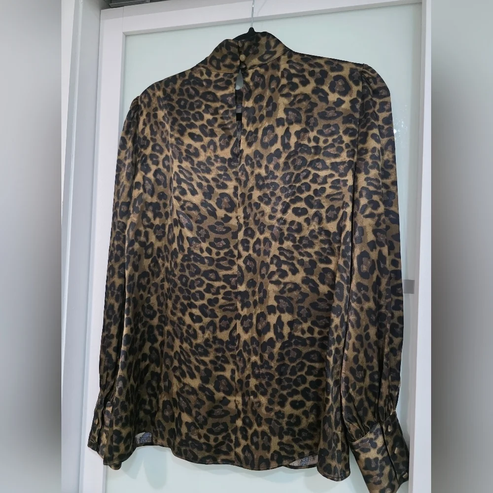 ZARA WOMAN ANIMAL PRINT SHIRT Top Blouse Leopard - Picture 11 of 16